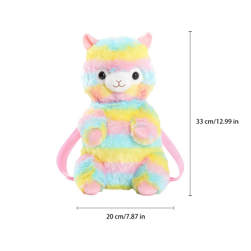 fuzzy rainbow backpack
