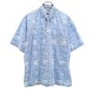 Reyn spooner 80-tallet Laget på Hawaii Vintage Gullmerke Overall-mønster Kortermet Reversert trykk Genser Knapper ned Aloha-skjorte Herre Brukt