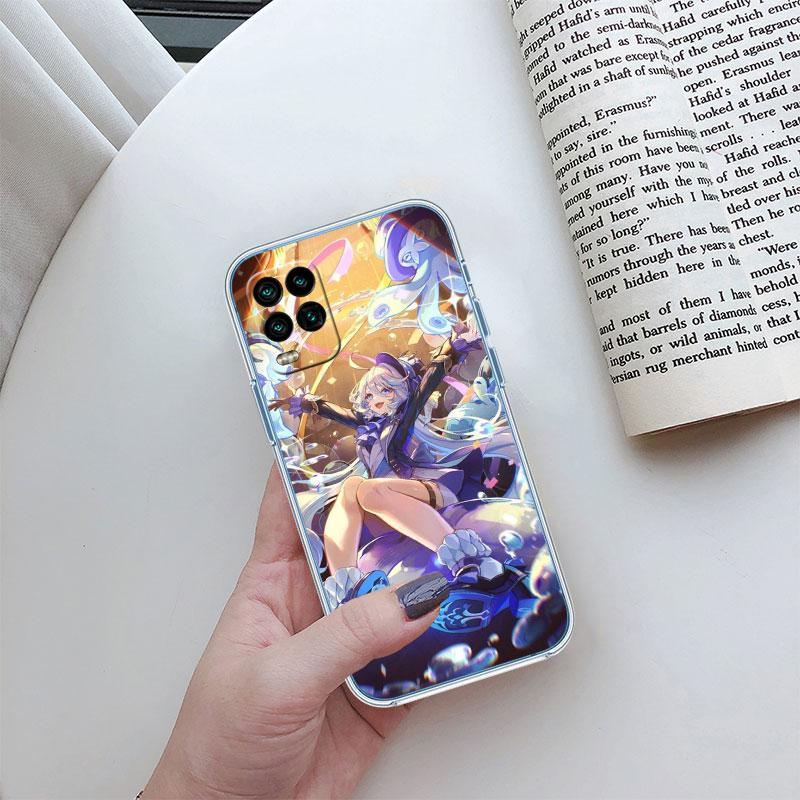 Genshin Impact Furina Transparent Phone Case for Motorola Moto G7 G8 G9 G84 G85 G73 G24 G15 Z2 Play Power Plus