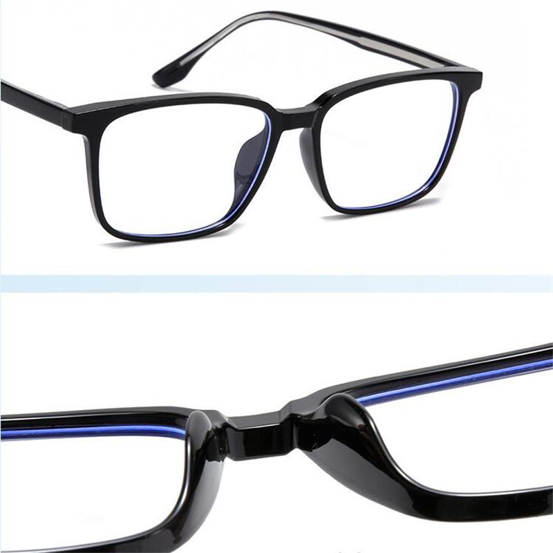 Transparent Gray Frame Blue Light Blocking Computer Eyeglasses Women Men  Square Prescription Spectacles 0 -0.5 -0.75 To -6