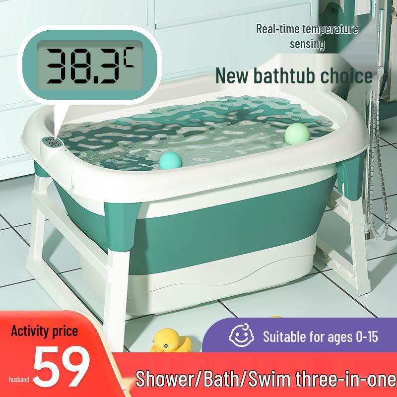 Foldable Children's Bath Bucket: Large & Small Sizes for Baby and Child Swimming and Bathing