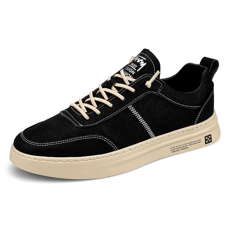 Microfiber Leather Low-top Lace-up-free Casual Shoes Lightweight Lazy Skateboard Shoes