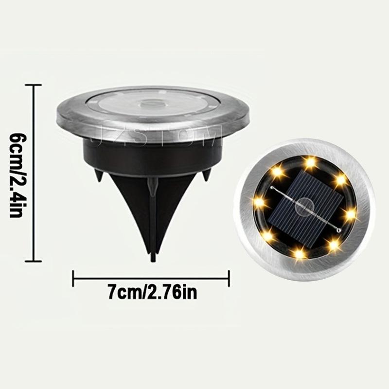 Solar underground light, outdoor waterproof LED ground plug lawn light, garden villa decoration courtyard light