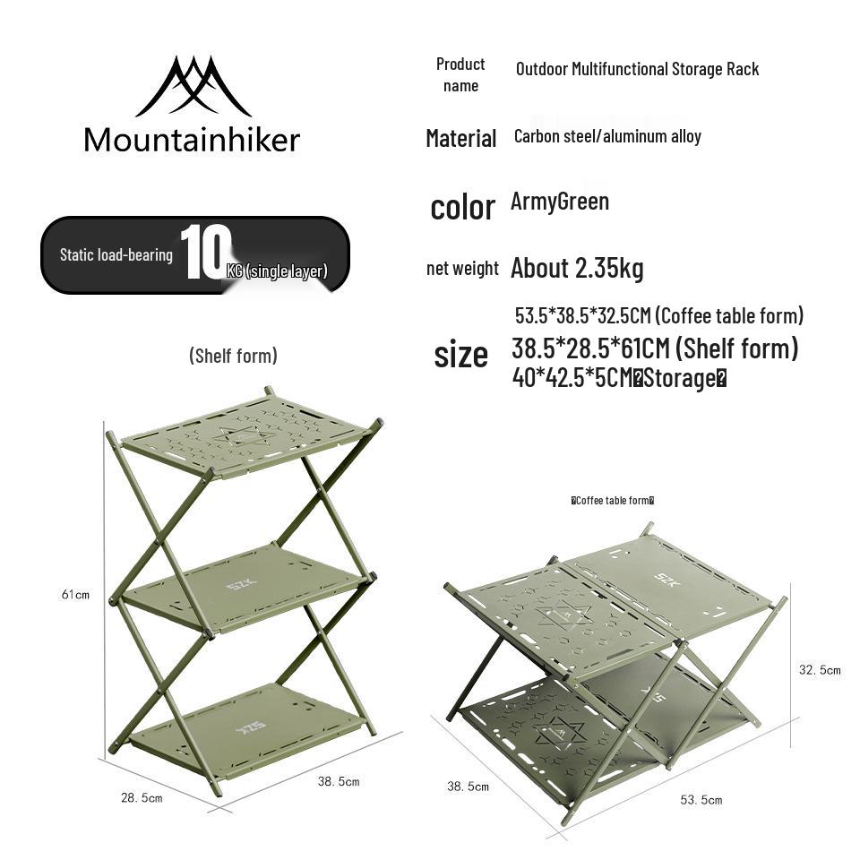 Aluminum Alloy Triple Shelf Outdoor Camping Lamp and Pot Stand
