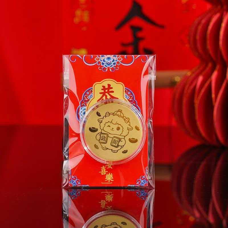 Monete Commemorative in Oro Anno della Capra 2027 Multiple Esquisite Designs Con Custodia Trasparente Per Regali di Capodanno Souvenir Collezione