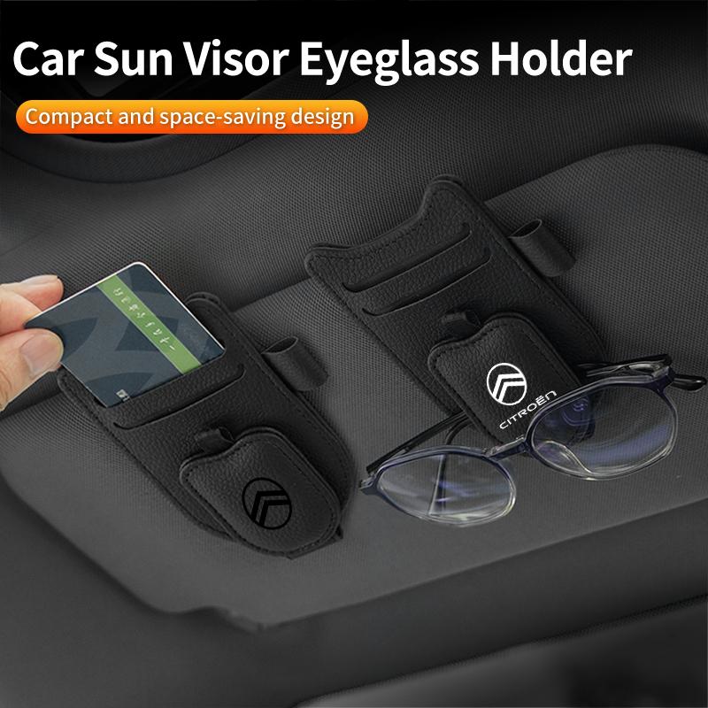 Car Sunglasses Holder Sun Visor Glasses Clip Card Clip Car Accessories For Citroen C3 C4 C5 C1 C2 Berlingo Celysee Xsara Picasso