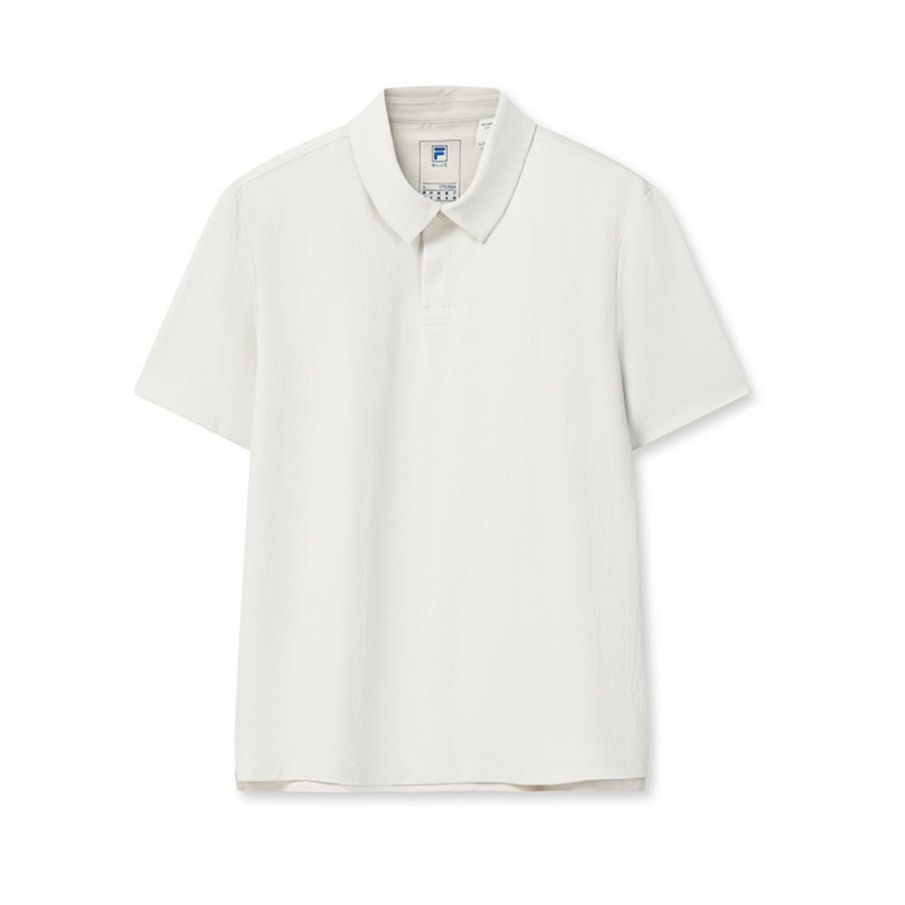 

FILA Blue Simple Solid Casual Versatile Polo Shirt Men tops Sand-Gray F11M622116FGY L