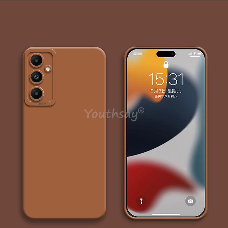 For Samsung Galaxy A35 Case Camera Protector Liquid Silicone Case Samsung A35 A25 A55 Cover Anti-drop Phone Galaxy A35 Case