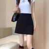 Women's High Waist A Line Skirt Solid Color Anti Chafing Suit Mini Skirt Streetwear Short Skirt
