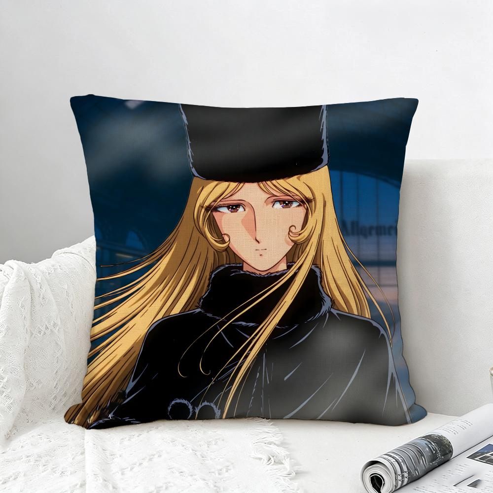 Anime Galaxy Express Cushion Cover Natural Linen Pillowcase Set AllinOne Decor for Sofa Bedroom Chair