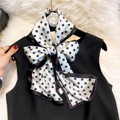 2025 Dot100% Silk Scarf For Women Long Print Luxury Natural Shawls Wraps Scarves Hijab Foulard Lady Office Neck Kerchief Bandana