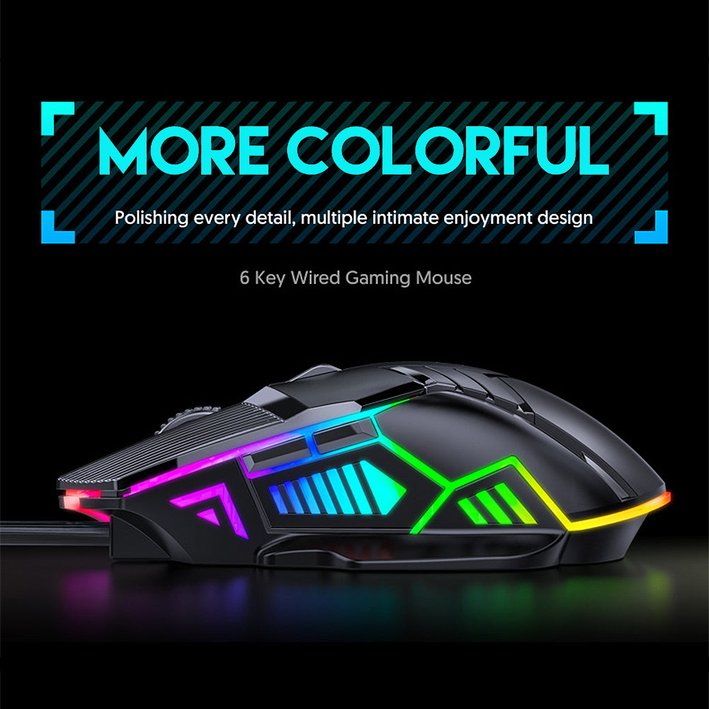 3200dpi Wired Gaming Mouse Ergonomic USB Computer Mouse RGB Mause Gamer Mouse 6 Button LED Silent E-Sports Mice for PC Laptop