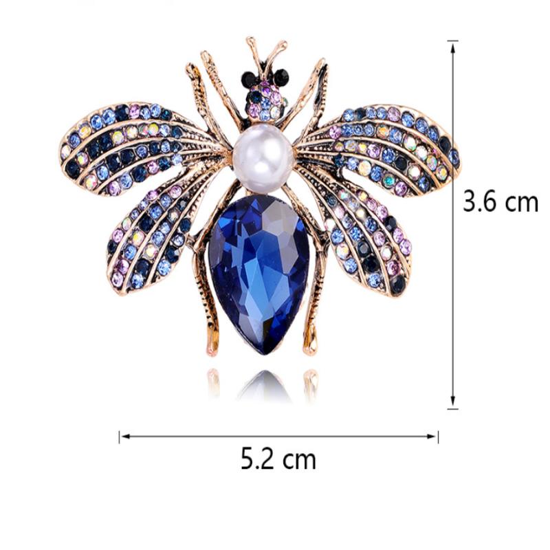 Fashion Retro Rhinestone Insect Bee Brooch For Women Clothing Coat Jewelry Accessries