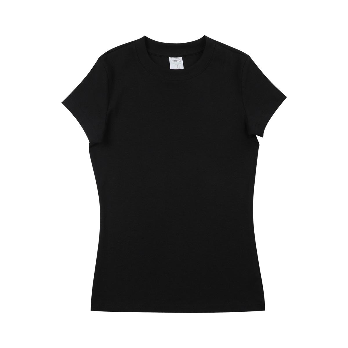 

Women s Black & White Slimming Short Sleeve T-shirt - Spicy Summer Style, Solid Color Versatile Top Medium