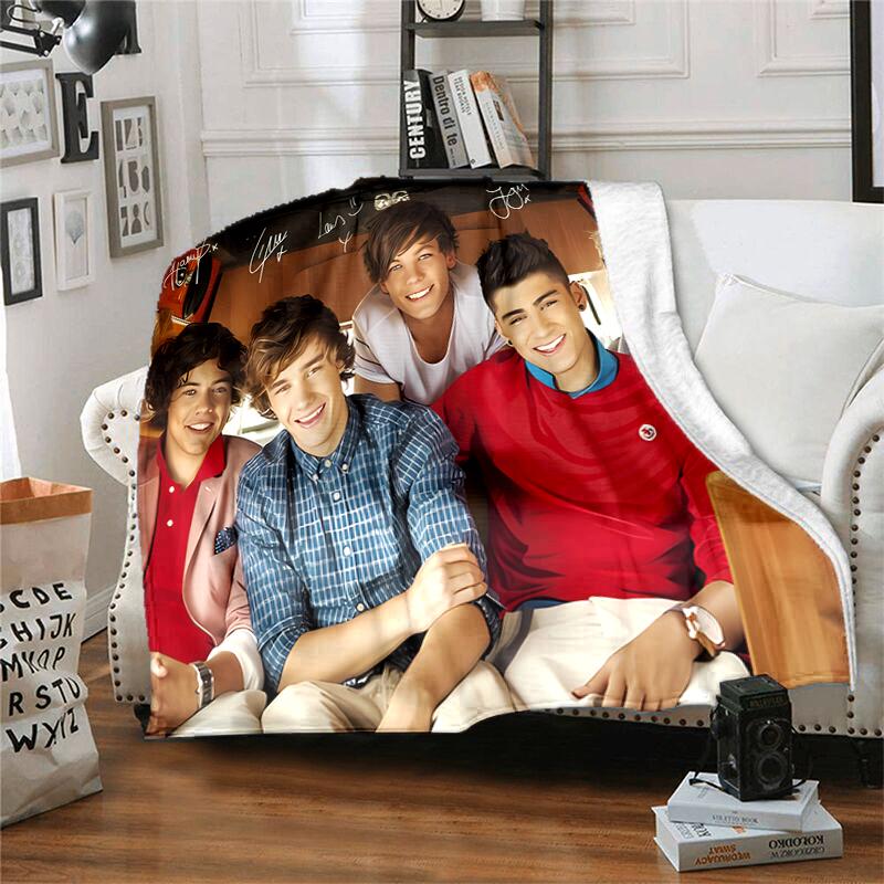 1pc Blanket One Direction Where We Are Now Print Design, Lightweight Blanket for Sofa, Bed- Soft &Warm, Gift for All Seasons Like Christmas, Halloween