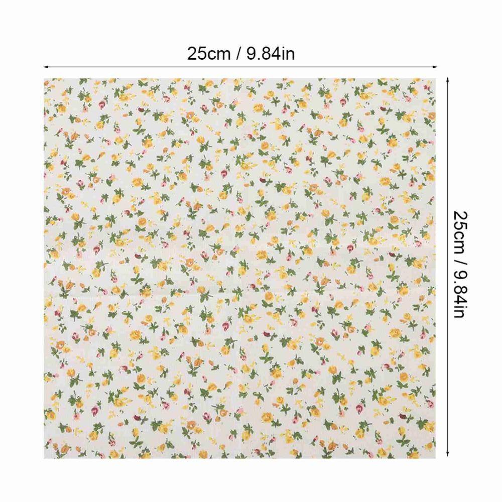 7Pcs Plain weave texture Cotton Fabric Orange floral print Patchwork Cloth Patchwork production