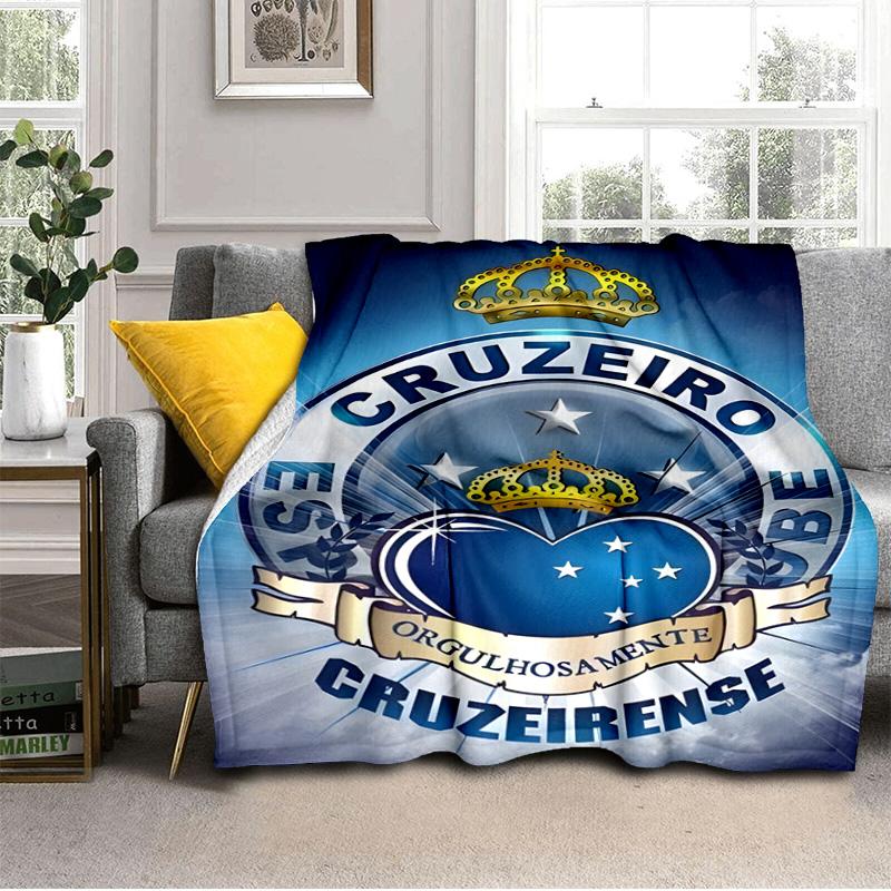 Cru-zeiro Esporte Club Crest Printed Throws Blanket Soft Flannel Blankets for Couch Bed Gifts for Men Women Picnic Blanket Christmas Gifts