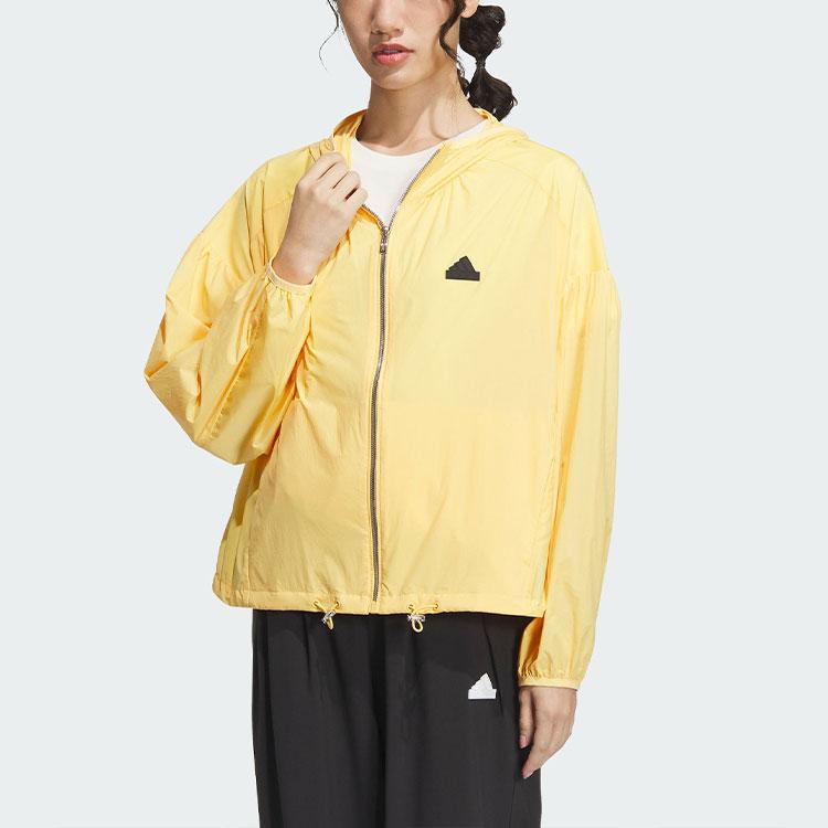 New Adidas WINDBREAKER Jackets Coats Women's Bright Yellow IM8836