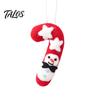 Soft Woolen Decorations for Kids Christmas Felt Ornament, Handmade Wool Santa Candy Cane House Cozy Winter Atmosphere Accents Snowman Hanging Holiday