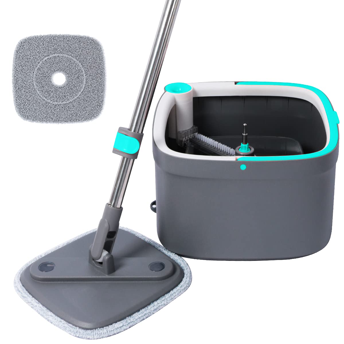 

iRoom RM360 Rotating Mop Wet Floor Wastewater Separation Cleaner, Wiping, Microfiber, Separate, Cleaning, Rotating, серый