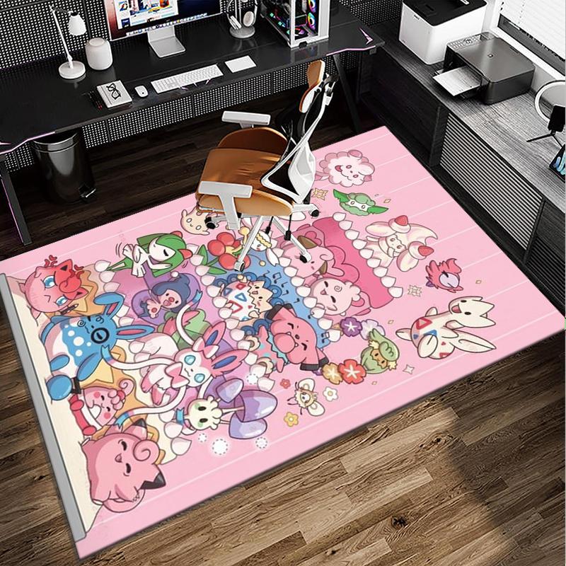 Cute Pika Adventure Office Rug Chair Mat, Game Carpet, Suitable for Front Door, Bedroom, Living Room, Desk, Holiday Gift