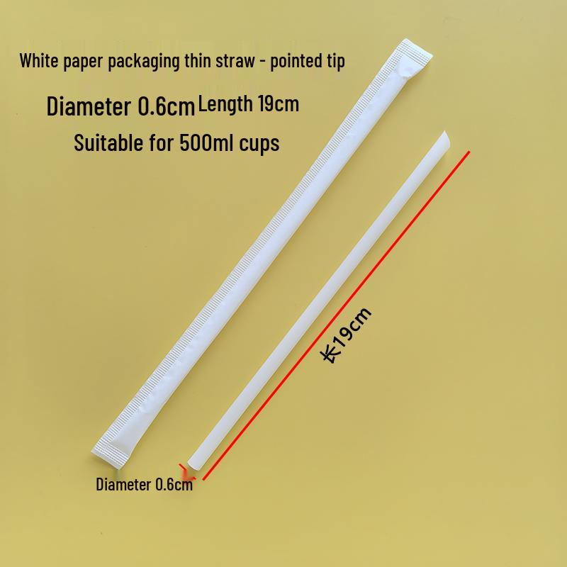 

PLA Biodegradable Disposable Boba Straws - Heat Resistant, Individually Wrapped, Durable Thin Tubes for Commercial Use.