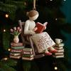 Just A Girl Who Loves Book Christmas Ornament 2D Flat Acrylic Reading Lovers Hanging