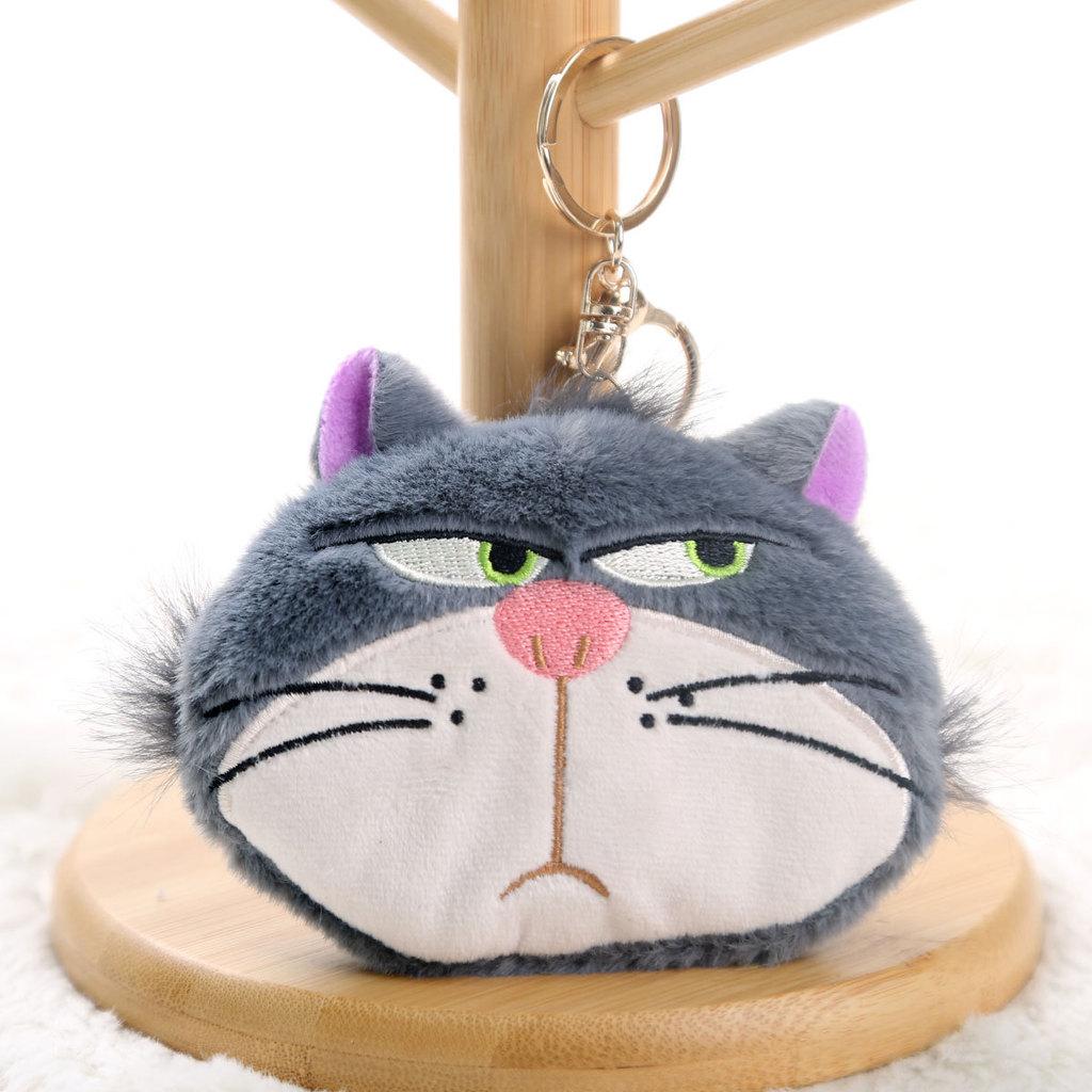 Plush Cat Keychain With Pink Butterfly Bow For Girls Gift And Accessories
