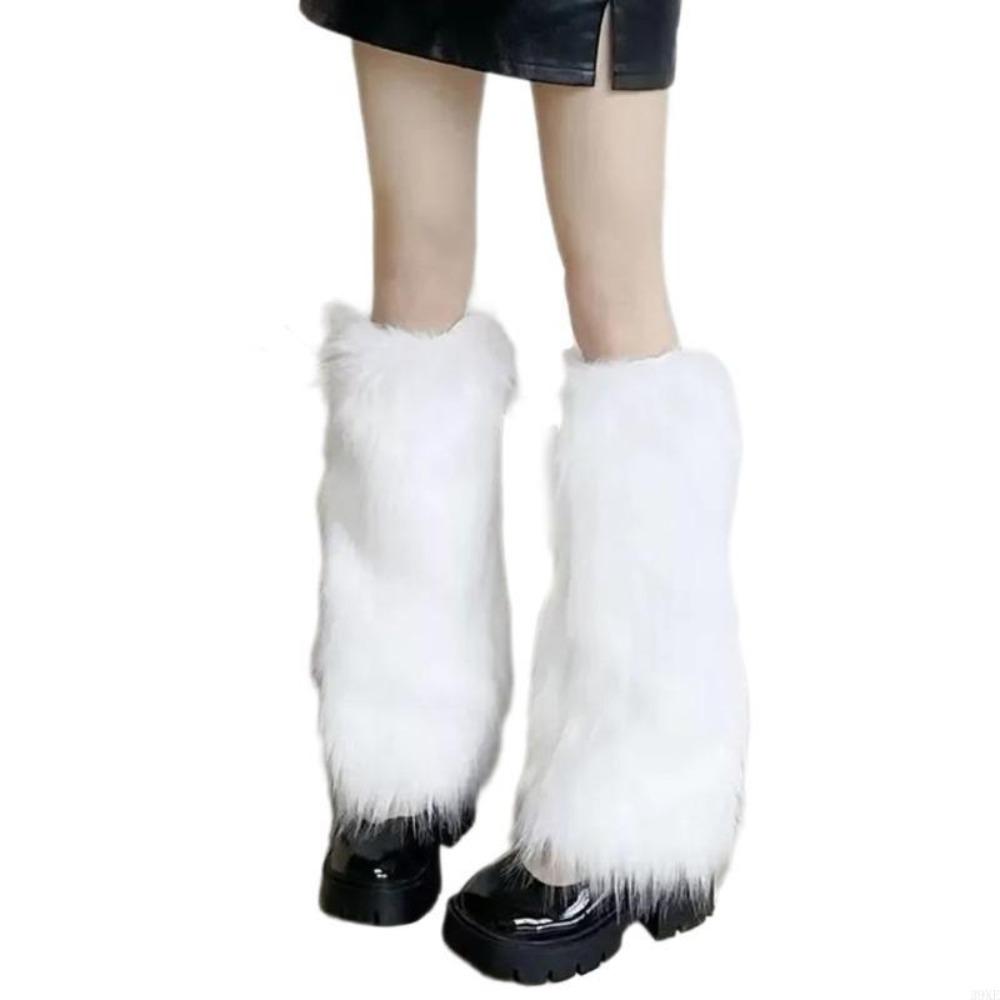 

40cm Lolita Boots Cover Japanese Style Knee High Girls Socks Warm Knee Sleeve Cosplay Use белый