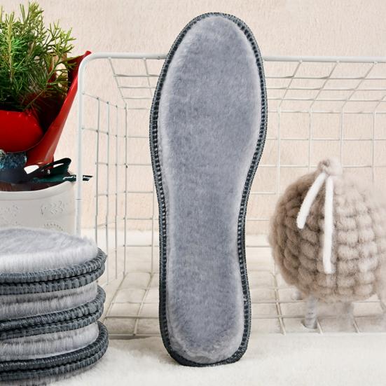 2 Pairs Winter Insoles Thick Fleece-Lined Warm Shoe Pads with Anti-Slip & Moisture-Wicking Comfortable Cushion for Boots Shoes
