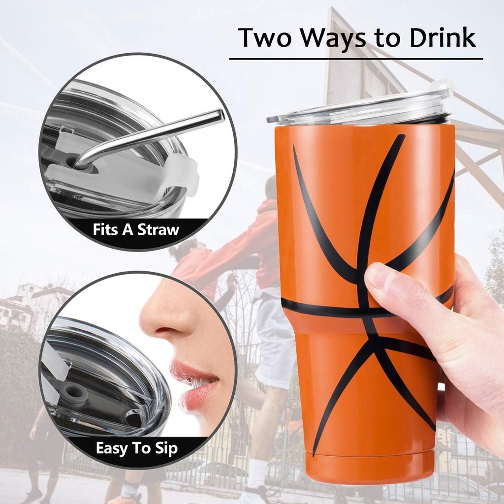 30oz Becher Edelstahl Doppelwandig Vakuumisoliert Becher Tasse Reisebecher mit Deckel Reinigungsbürste für Kalte und Heiße Getränke