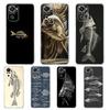 Transparent Phone Case for Redmi 14C 13C 10C 10 9 Note 13 12 11 K50 K40 Plus Pro 4G 5G Soft TPU Cover Fish Bone Pattern Fundas