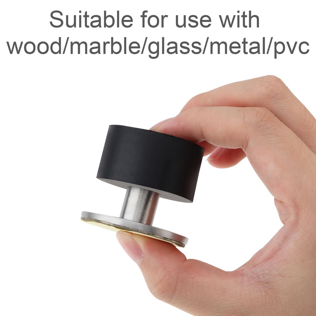 Floor Mount Heavy Duty Door Stopper Sound Dampening Includes Stickers Expansion Bolts Universal Home Office