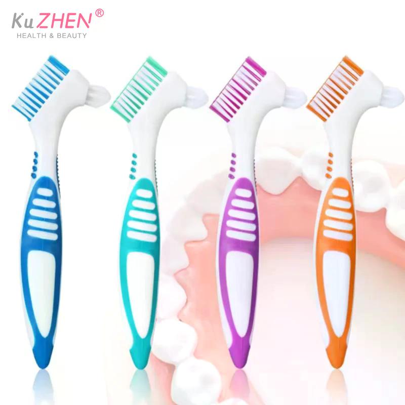 2Pcs Travel Denture Cleaning Tooth Brush With Soaking Storage Box Dentures Container For Teeth Oral Care
