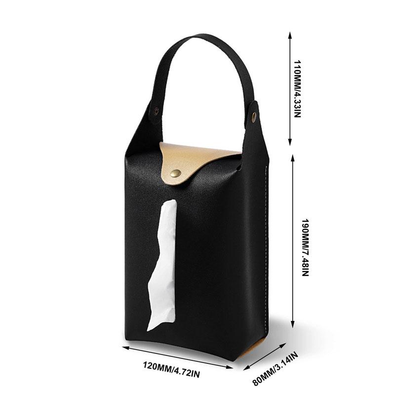 Car Hanging Tissue Box Leather Paper Towel Storage Truck Bag Family Trip Organizer Vehicle Decoration Headrest Tissue Holder