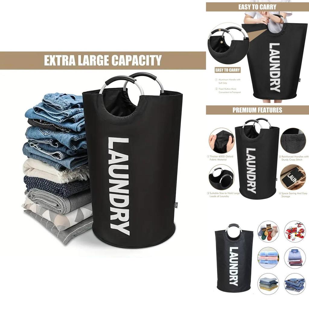 Chic Black Collapsible Laundry Hamper With Generous Size For Effective Clutter Control