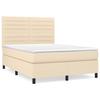 3141862 vidaXL Divan Bed with Mattress Cream 140x200 Cm Fabric