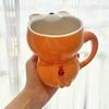 Cartoon Animal Open The Mouth Mug Ceramic Porcelain Cat Rabbit Bear Coffee Tea Mug With Handle Breakfast Cup