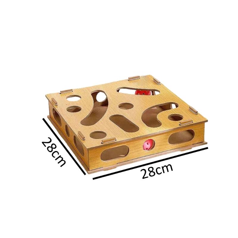 Funny Composite Board Cats Play Set with Track System 3 Balls Teaser Wand for Safe and Healths Pet Fun