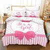 Princess Crown Bedding Sets for Girls Microfiber Duvet Cover Set Full Size ,Pink Butterfly Festival Comforter Cove Pillowcases