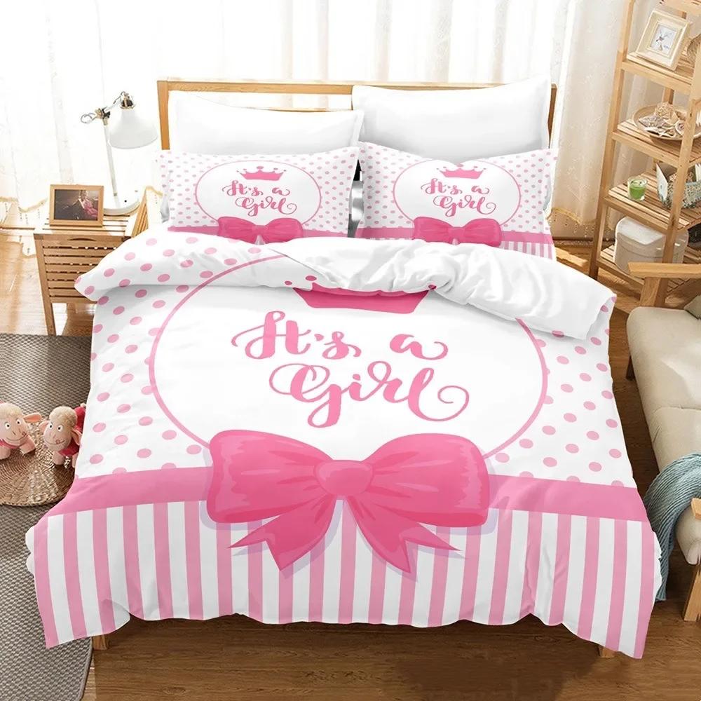 

Princes Crown Beding Sets for Young Girls Microfiber Soft Duvet Cover Set Ful Sized Dimensions ,Pink Buterfly Festival Warm Comforter Cove Pilowcases 100*200cm Single