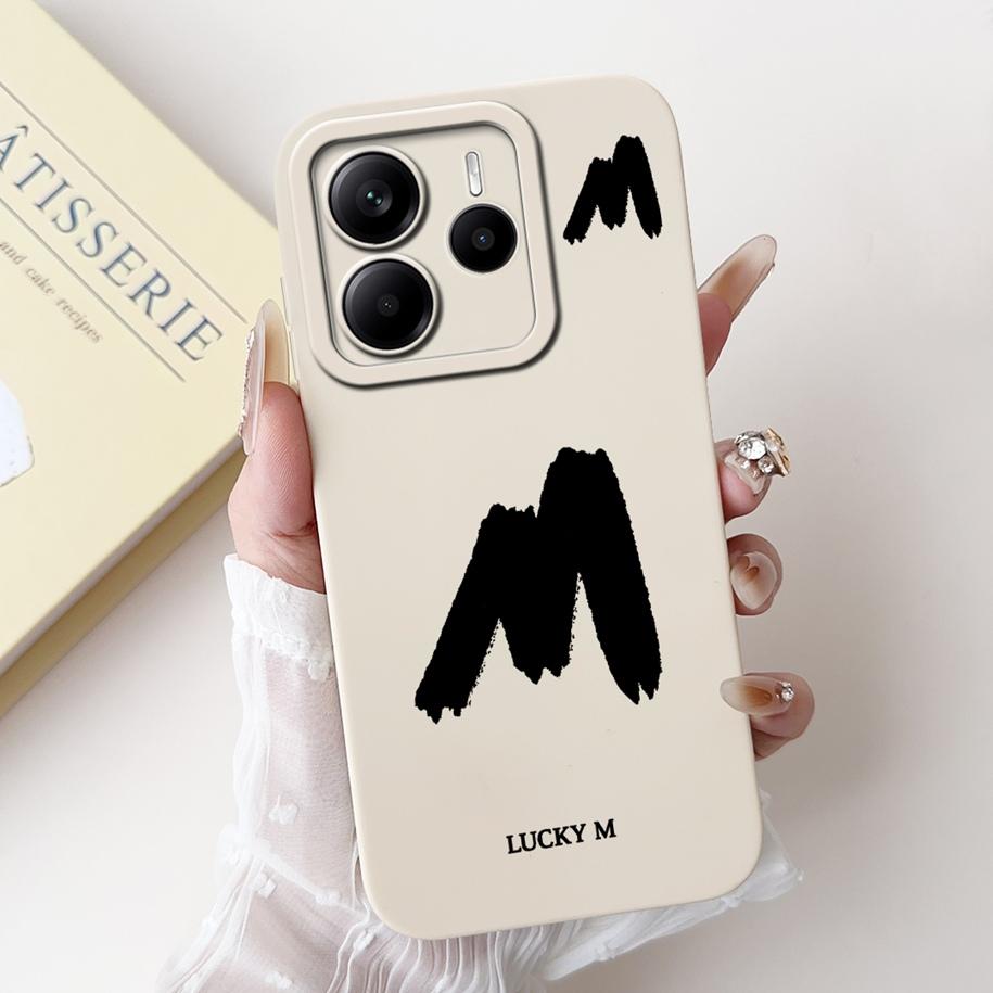 For Xiaomi Redmi Note 14 2025 Case Global Cover Cute Letters Soft Silicone Phone Cases For Redmi Note 14 Europe Note14 5G Fundas