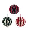 6 Stück Runde Wabenpapier-Dekorationen Stilvolle Hängende Kugeln Buntes Weihnachts-Themen-Ornament für Zuhause und Geschäft