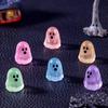 6pcs Creative Luminous Ghost Cute Particles, Diy Decoration Hanging Accessories, Mini Micro Landscape Halloween Ornaments