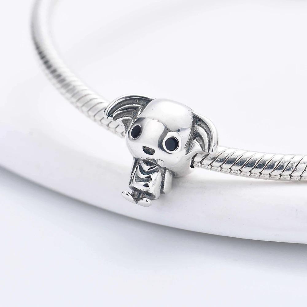 Ciondolo in Argento 925 a Forma di Maiale Cane Gatto Spaventapasseri per Braccialetto Fai da Te Gioiello Raffinato Regalo