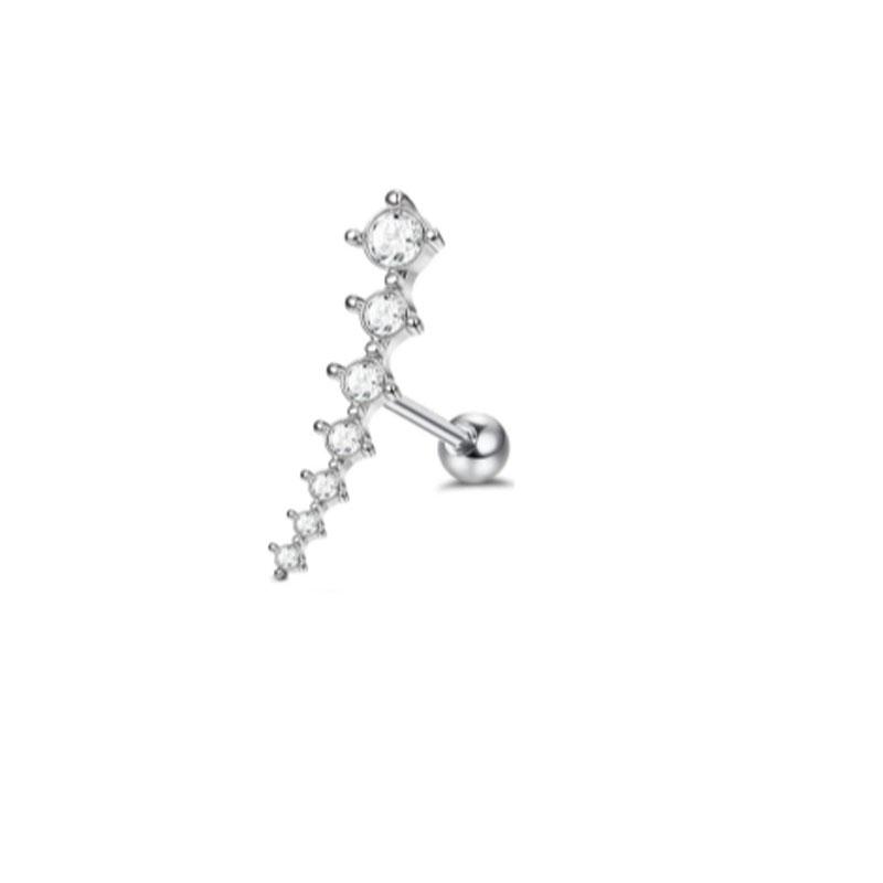 1Pc 16G Stainless Steel Screw Back Stud Earrings for Women Men, Fashion Cubic Zerconia Cartilage Conch Helix Ear Piercing Jewels