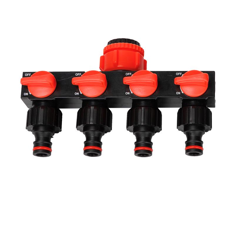 Car Wash 4/6-Point Diverter, 1" Faucet Connector, 5-Way with Ball Valve