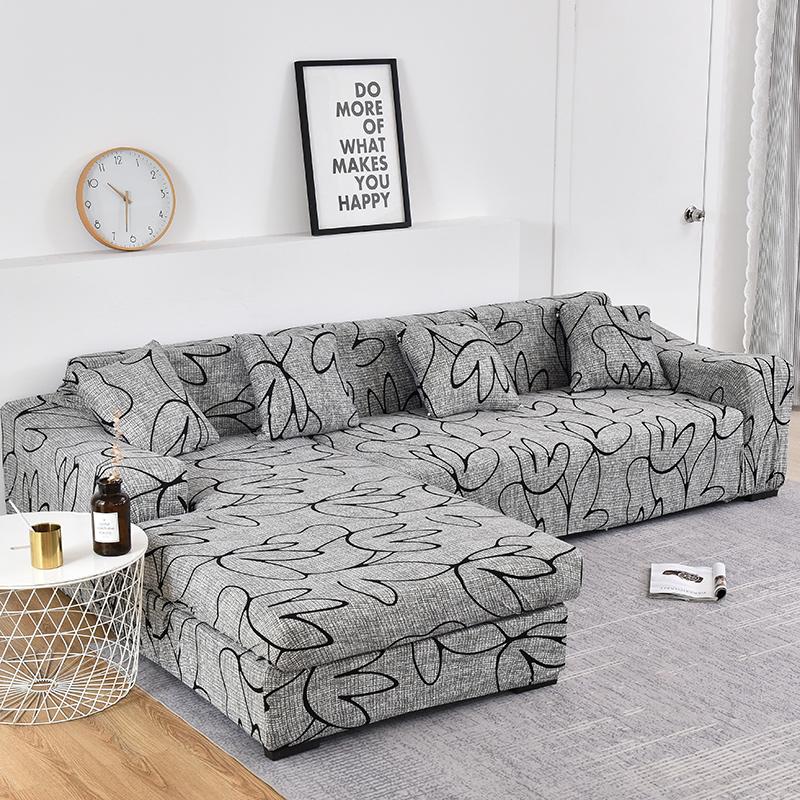 Stretch Couch Covers Soft All-Inclusive Armchair Sofa Slipcover Fitted L-Shaped, Sectional, Chaise Sofa Cover 1/2/3/4 Seater 1Pc