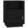 Nightstand Black 40x34x55 Cm Solid Pine Wood