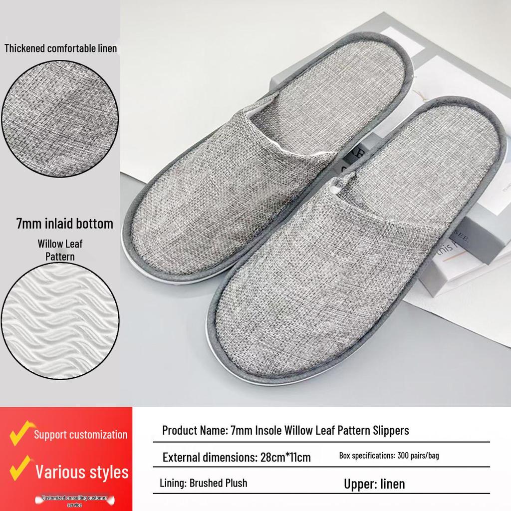 Verdickte Vlies-Einwegpantoffeln für Hotel, B&B, Zuhause, Gäste und Reisen - Waschbar